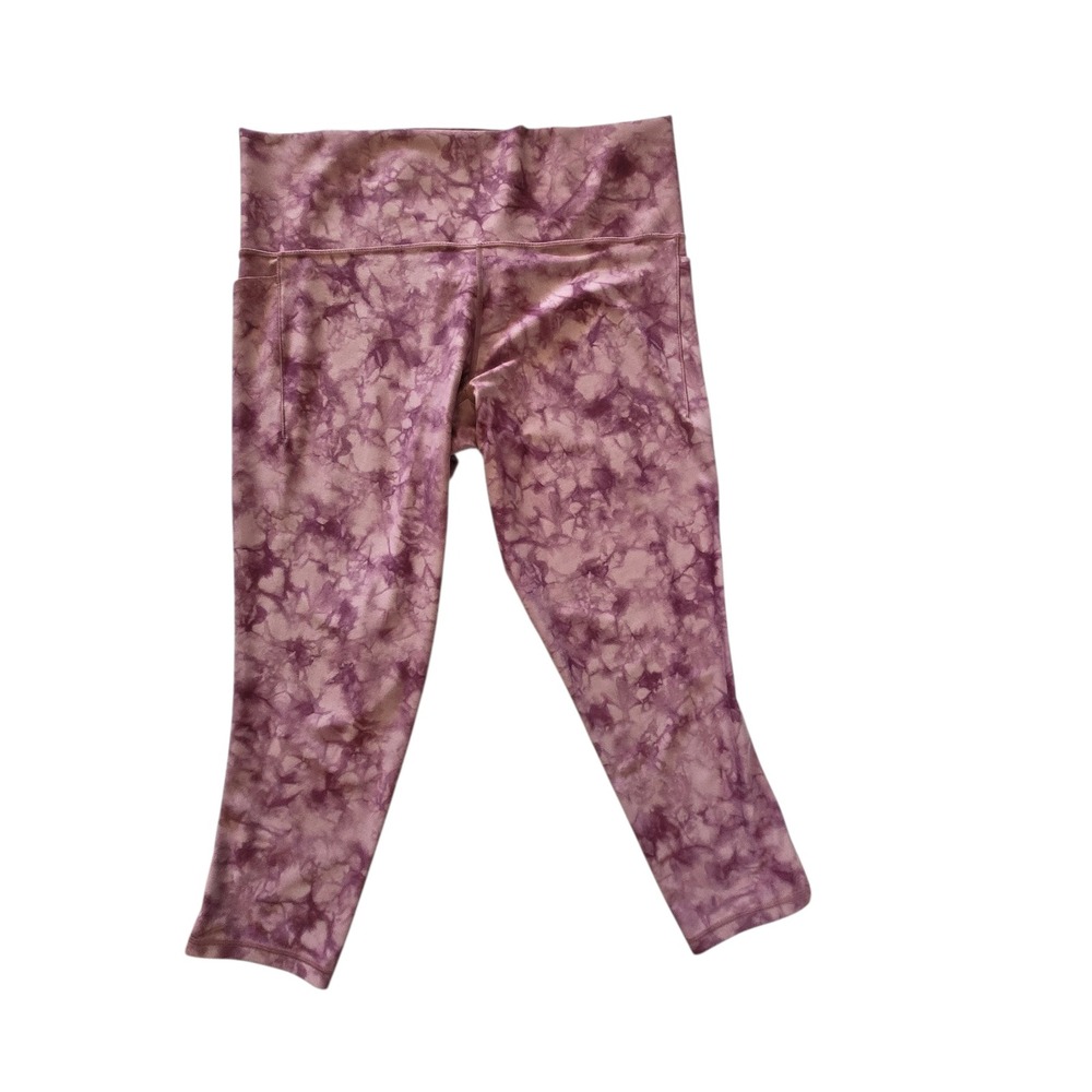 Athleta Salutation Stash Pocket II Printed 7/8 Leggings Pink Tie Dye 2X WL9